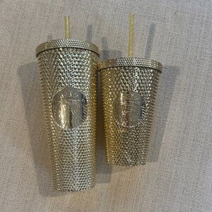 Starbucks Metallic Gold Tumbler Duo